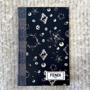 FENDI Black and Silver Geometric Design Notebook